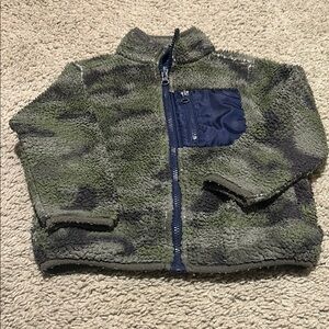 Camo Fleece Jacket with Navy Pocket